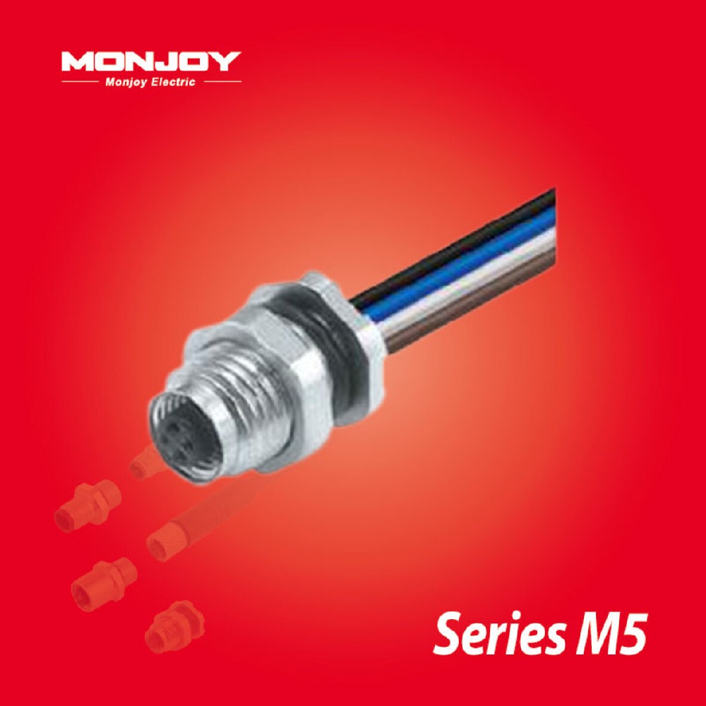 M5*0.5，直式，針，澆鑄電纜連接器