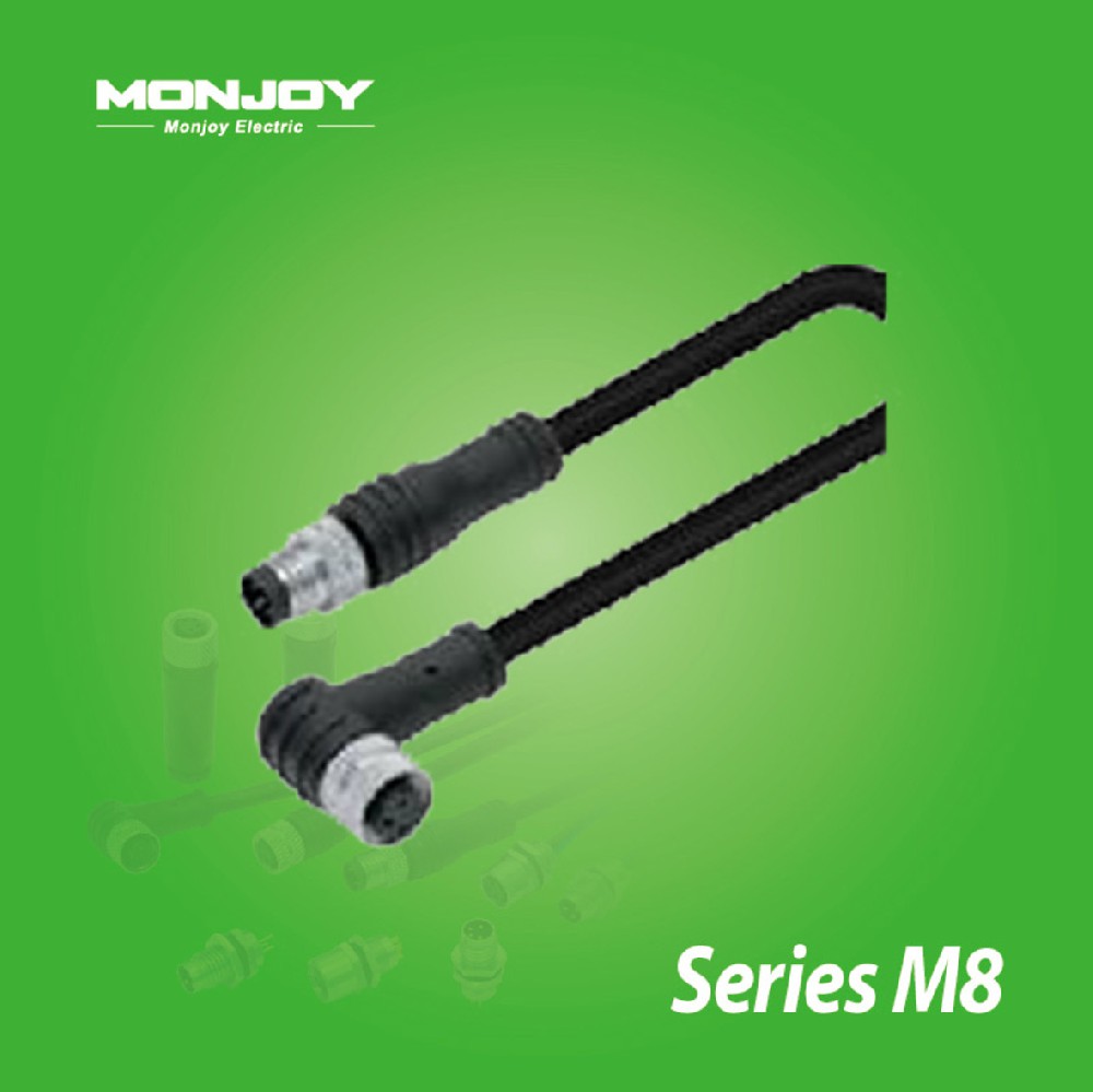 M8*1.0直式，針- M8*1.0彎式，孔 屏蔽，澆鑄電纜連接器