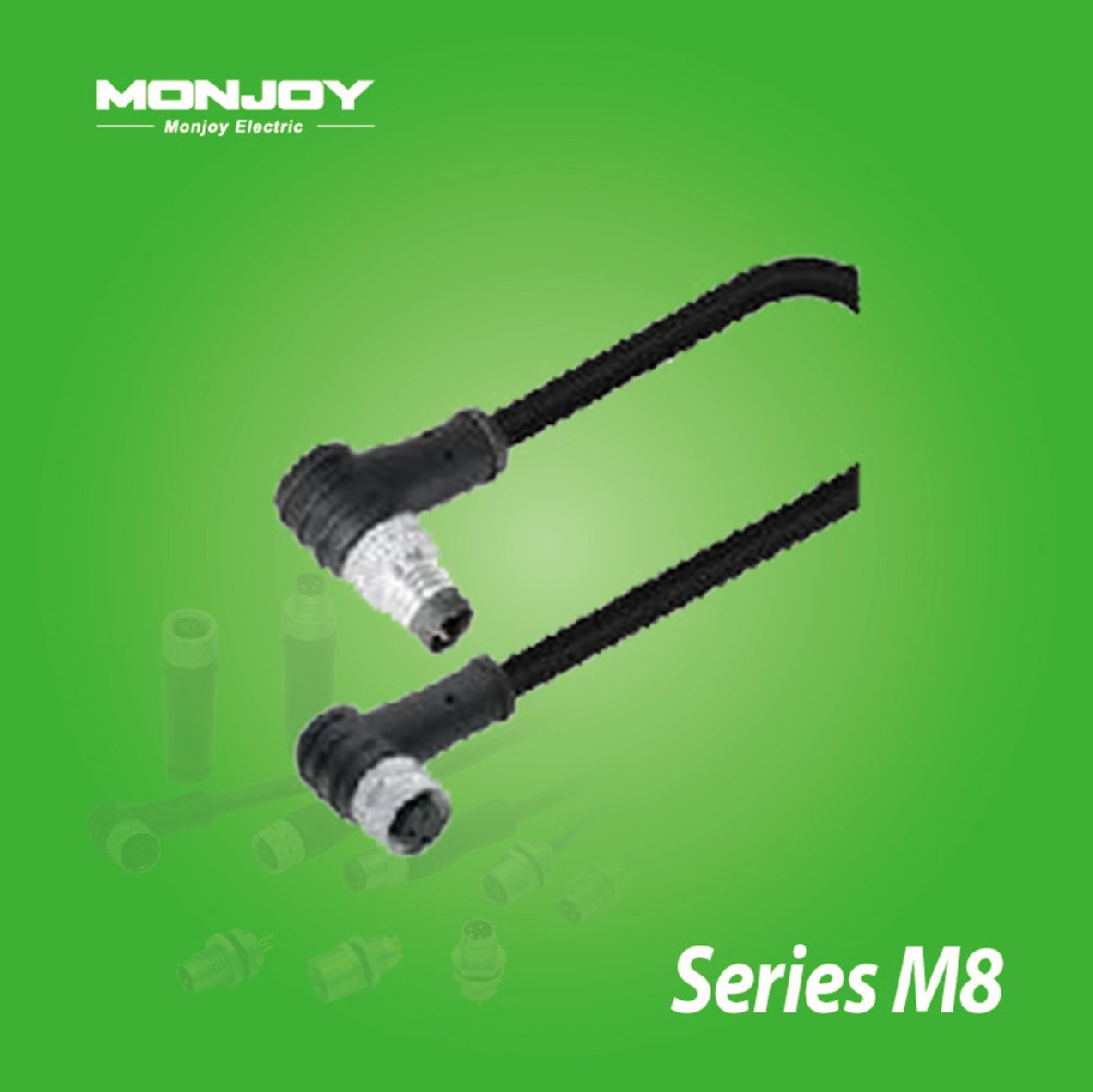 M8*1.0，彎式，針- M8*1.0，彎式，孔 澆鑄電纜連接器