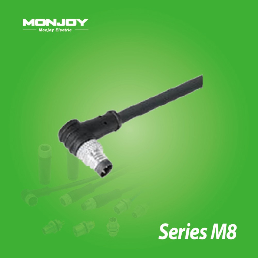 M8*1.0，彎式，針，澆鑄電纜連接器