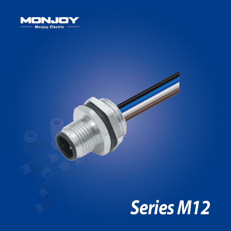 M12*1.0，A標(biāo)準(zhǔn)，針，帶連接線， 板后，底座（L=0.2m）