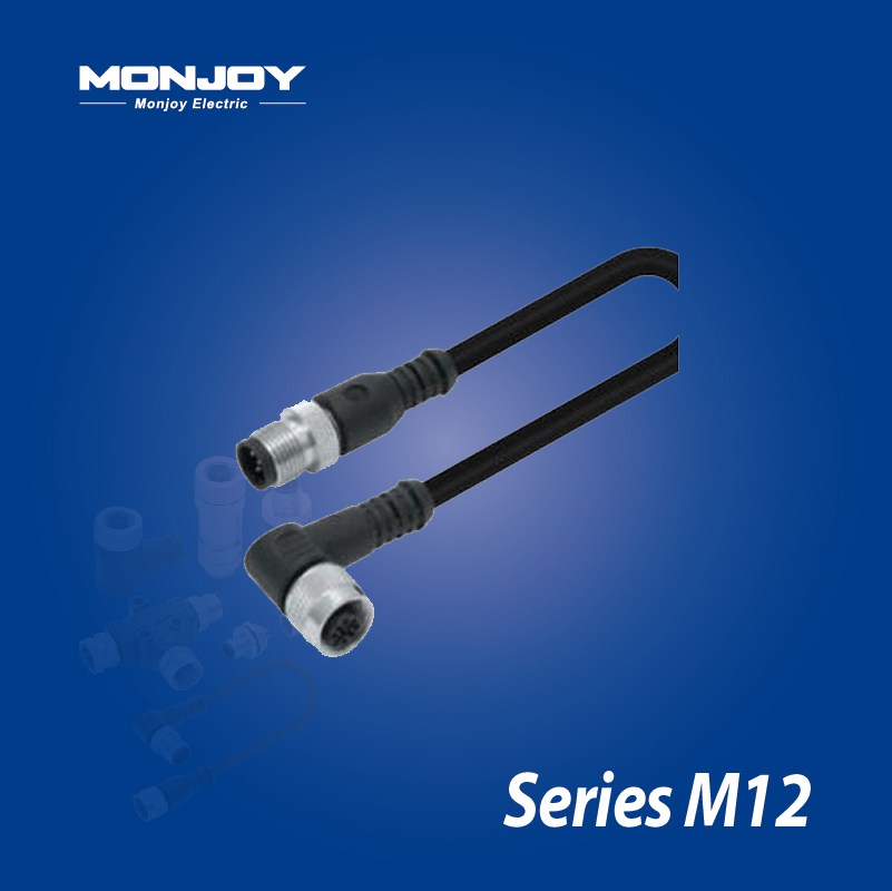 M12*1.0，A標(biāo)準(zhǔn)，直式，針- M12*1.0，A標(biāo)準(zhǔn)，彎式，孔 屏蔽，澆鑄電纜連接器