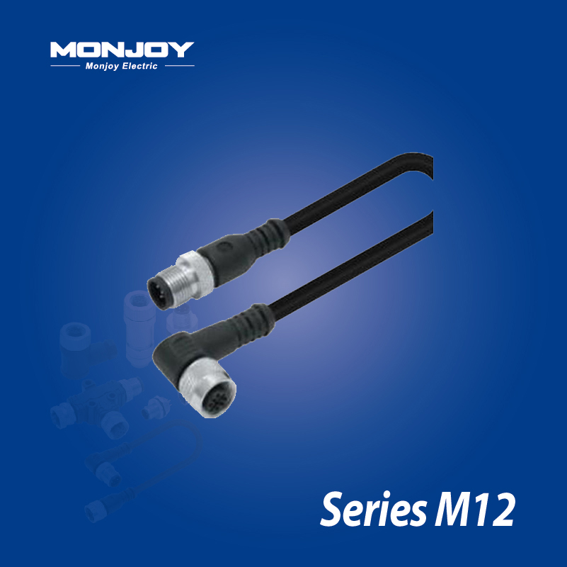 M12*1.0，A標準，直式，針- M12*1.0，A標準，彎式，孔 澆鑄電纜連接器