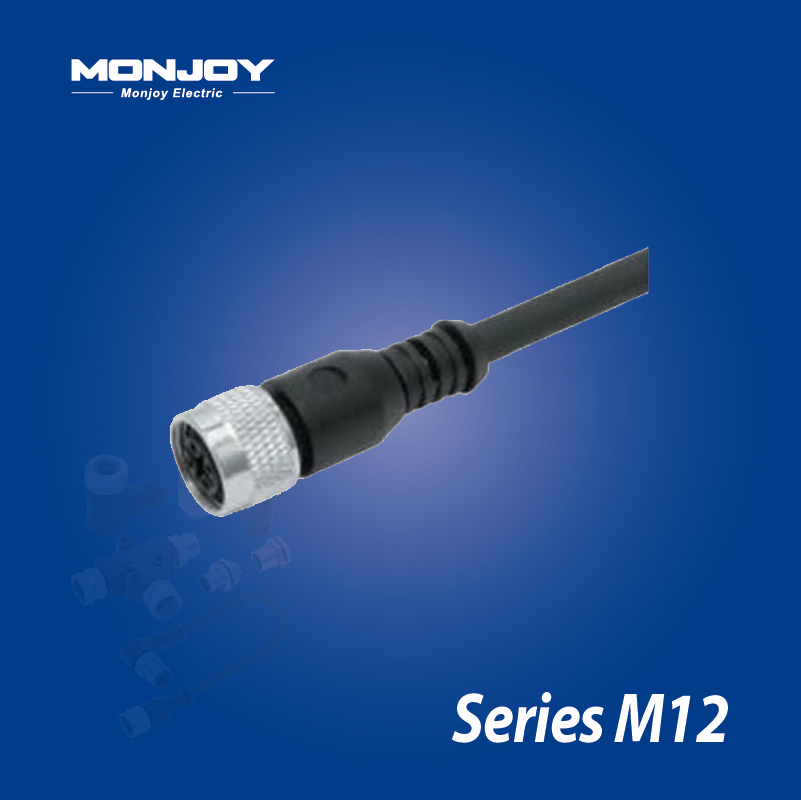 M12*1.0，A標(biāo)準(zhǔn)，直式，孔， 屏蔽，澆鑄電纜連接器