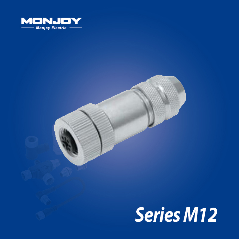 M12*1.0，A標(biāo)準(zhǔn)，直式，孔， 螺釘接線，屏蔽，電纜連接器
