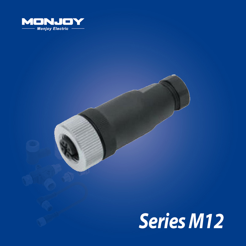 M12*1.0，A標(biāo)準(zhǔn)，直式，孔， 螺釘接線，電纜連接器